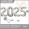 16 Inch Silver Number 2025 Balloons, Big 2025 Number Balloons New Year Foil Silver Balloons for 2025 Happy New Year Eve Celebration Decorations Party Supplies New Years 2025 Balloons Silver