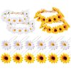 Whaline 16Pcs Sunflower Hair Wreath Hair Clip Set Sunflower Daisy Hair Headband Bridal Hair Headpiece Floral Hair Barrettes Hair Pins Spring Summer Hair Accessories for Girls Women Wedding Party