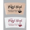 Personalized Wedding, Anniversary, Engagement Party Favors “The Perfect Blend” Coffee or Hot Chocolate Cup Sleeves, Kraft Paper Cup Sleeves, Eco-Friendly Disposable Corrugated Sleeves for 12-20oz Cups
