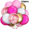Gejoy 129 Pcs Pink Birthday Garland Arch Kit Confetti Latex Balloons with 2 Rolls Tape Valentines Decorations Party Balloons Wedding Baby Shower Decor(Pink, White, Rose Red, Metallic Gold)