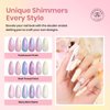 Beetles Pearl Gel Nail Polish, 6 Colors Shimmer Pearl White Pink Purple Mermaid Nail Drawing Summer Gel Polish Soak Off Uv Led Gel Polish Swirl Shell Thread Effect DIY Manicure Gift for Girls Women