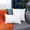 BRAWARM Faux Leather Throw Pillow Covers 16 X 16 Inches, White Leather Pillow Covers Pack of 2, Hand Stitched Leather Decorative Throw Pillows for Couch Sofa Bed Living Room Home Garden