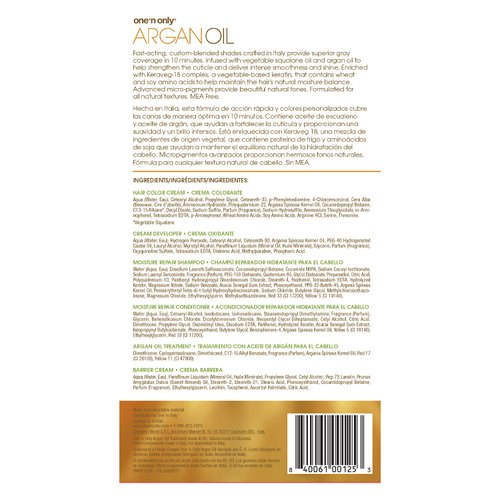 One n Only Argan Oil Fast 10 Permanent Hair Color Kit - 5N Natural Light Brown Hair Color Unisex 1 Pc