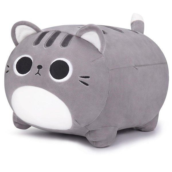 Auspicious beginning Grey Cat Plush Toy-20'' Cat Stuffed Animal, Kawaii Cat Plush Pillow Cat Plushie Soft Cat Sofa Pillow, Stuffed Cat Toys Room Decoration Birthday Gifts for Kids Girls Boys