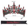CAVETEE Princess Crown and Birthday Princess Sash, Birthday Tiara With Glitter Sash for Princess Party Decorations Happy Birthday Accessories Birthday Crown and Tiara for Women Girls (Red&Black)