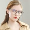 PANNER Oversized Square Blue Light Blocking Glasses for Women Men Anti Glare Reduce Eyestrain Computer Glasses(Clear+Trnsparent Grey)