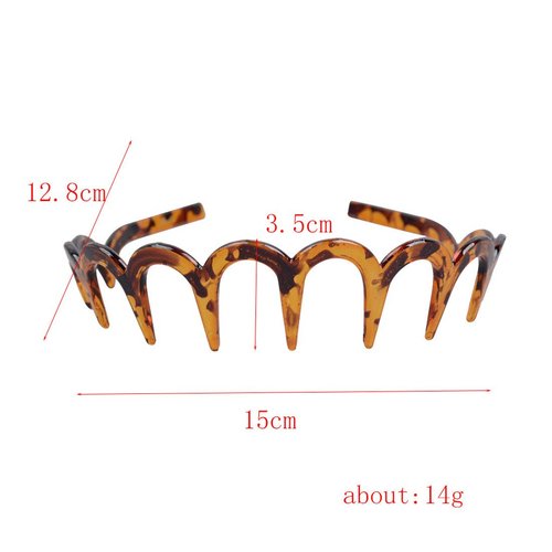 Suoirblss 3 Pcs Women and Men Fashion Zig Zag Shark Tooth Hair Comb Headwear Resin U-type Hard Headbands High-grade Hairband Hair Accessory
