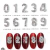 SILPECWEE 48pcs 3D Silver Nail Charms, 12 Zodiac Nail Charms, 10 Number Nail Charms, 26 Letter Nail Charms, Nail Studs Jewels Rhinestones Nail Art Decoration for Acrylic Nails