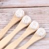 HEALLILY Tongue Cleaner Scraper Bamboo Tongue Brush for Adults Toothbrush Oral Deep Cleaning 4pcs (White)