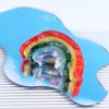Coloured Rainbow Hair Claw, Vintage Cute Acetate Shark Clip Korean Hairgrips Ponytail Holder Party Headwear Gifts For Girls Geometrric Semi-circle Clips and Barrettes