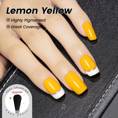 YTD Likomey Gel Polish,15ml Lemon Yellow UV Nails Gel,Salon Home DIY Nail Art Manicure and Pedicure Mustard Yellow Gel Varnish,CS014