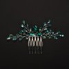 Rumtock Green Crystals Hair Comb Small Cute Headpiece for Women Girls Wedding Bridal Handmade Hair Accessories