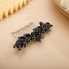 Chargances Bride Wedding Rhinestone Hair Comb Black Crystal Hair Side Comb Fashion Handmade Headpiece Bridal Hair Accessories for Wedding Prom Flower Girl (Black)