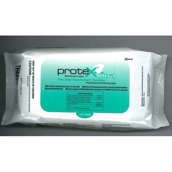 Parker Labs 48-40 Protex Disinfectant Textured Wipes - 6.5" X 6" (Pack of 60 Wipes) (48121)