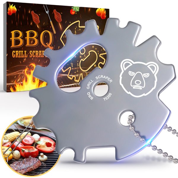 Stocking Stuffers Grill Scraper BBQ - Kitchen Gadgets Gifts for Men Christmas Ideas Dad Women Safe Grill Gate Grate Cleaner Tools for Barbeque Cleaning Bristle Free Must Have Cool Grilling Accessories
