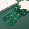 Christmas Hair Bows for Women Girls Christmas Tree Hair Bow Clips Jeweled Red Green Hair Bows Festive Holiday Hair Ribbons with Long Tail Christmas Hair Accessories Outfits Holiday Gifts (Pattern C1)
