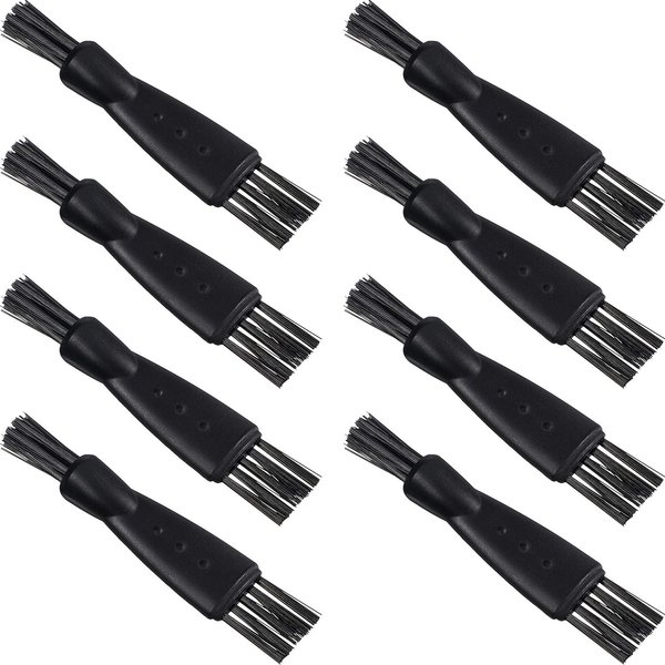 8 Pieces Shaver Brush Razor Cleaning Brush Electric Double Sided Trimmer Shaver Brush Cleaner Set Nylon Bristles PP Handle