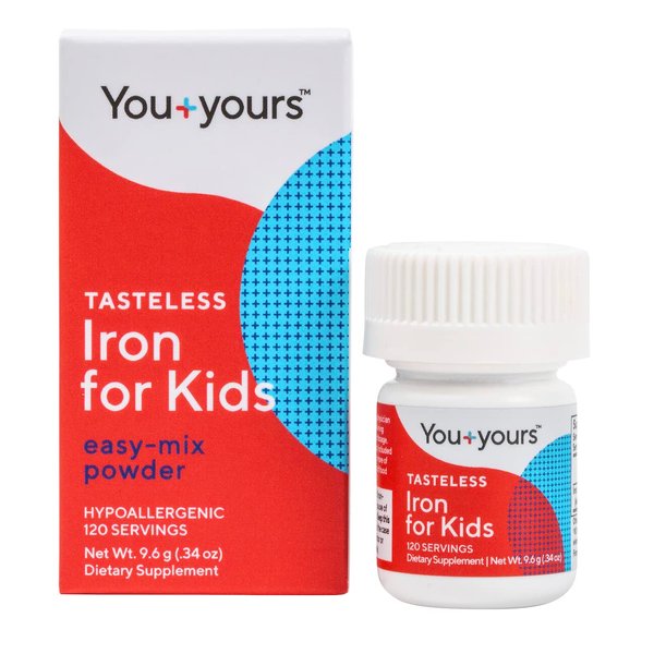 Tasteless Iron for Kids + Toddlers- 4-Month Supply- No Sweeteners, Flavors or Preservatives. Add to Beverages or Food. Pure, Flavorless Children's Iron Supplement.