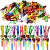 Weoxpr 144pcs Two Kinds of Noisemakers Blowouts Party Horns, Bulk Toys, Birthday Party Favors, New Years Party Noisemakers, Party Accessory, Prizes for Kids, Party Whistles and Streamers