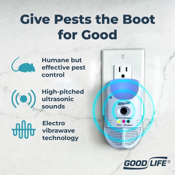 Good Life, Inc. Ultimate AT Ultrasonic Pest Repeller - Indoor Rodent and Bug Repellent Plug-in - Effective for Mice, Rats, Roaches, Scorpions, Insects - Utilizes Ultrasonic Sounds & Air Cleansing Ions