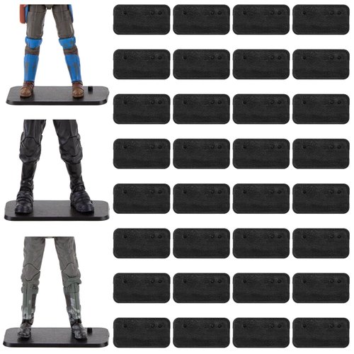 TITAWU 32PCS Action Figure Stand for Display, Figure Toy Display Support Holder Base with Peg, Compatible with 6 inch Star Was Black Series Figures, Black