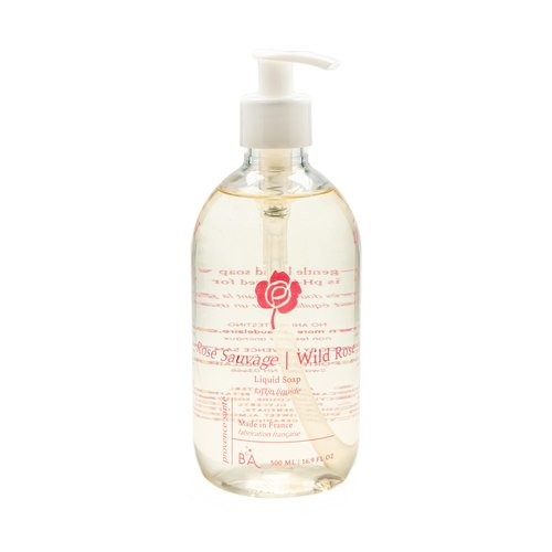 Luxury Hand Soap by Provence Santé 16.9 oz - Liquid Hand Soap for Bathroom, French Soap with Moisturizing with Sweet Almond Oil, Floral Wild Rose Scent - Liquid Soap Bottle with Pump