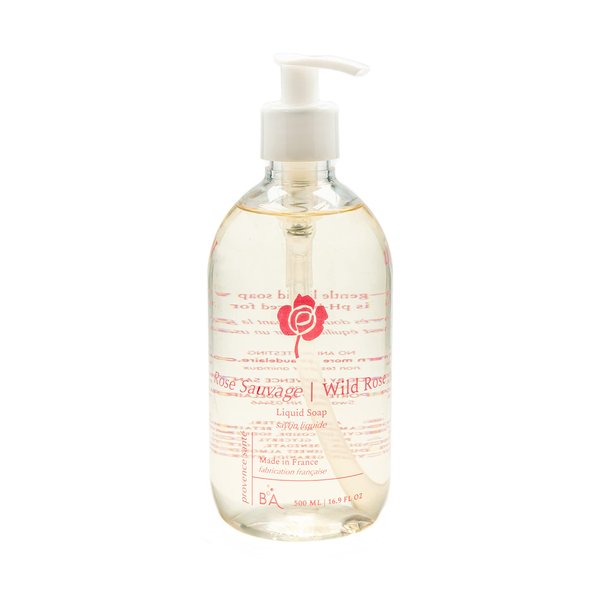 Luxury Hand Soap by Provence Santé 16.9 oz - Liquid Hand Soap for Bathroom, French Soap with Moisturizing with Sweet Almond Oil, Floral Wild Rose Scent - Liquid Soap Bottle with Pump