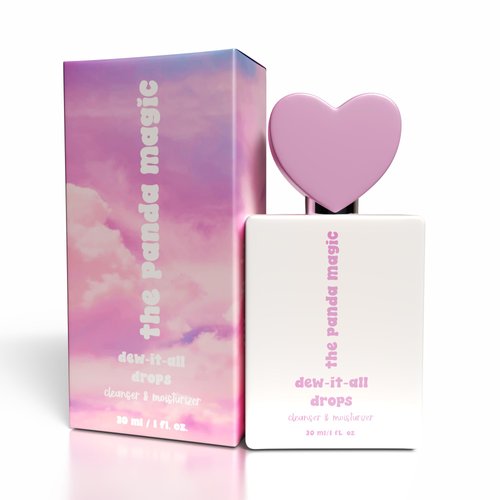 The Panda Magic Dew-It-All Drops - Organic Face Cleanser & Moisturizer In One - Lightweight Hydrating Facial Oil for Glowing Skin – Natural Makeup Remover & Anti-Aging Serum - All Skin Types 30mL