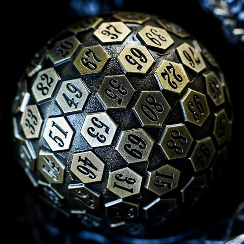 Cusdie D100 DND Metal Dice, 100 Sided Giant Metal Dice, Single D100 Polyhedral Dice with Gift Box for RPGs (Ancient Bronze)