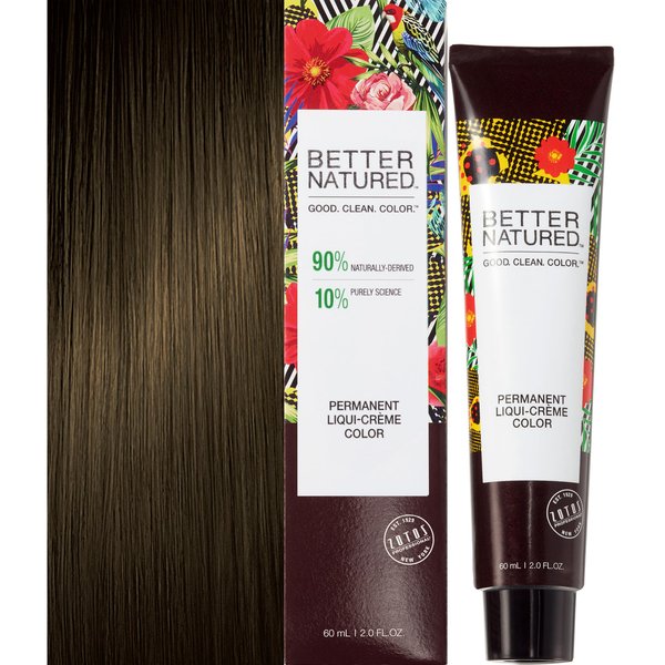 Better Natured Permanent 5A Light Ash Brown Hair Color Dye - Naturally-derived, Vegan & 100% Gray Coverage that Lasts up to 8 Weeks