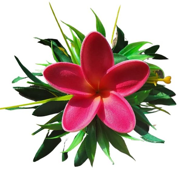 Artificial Plumeria Flower Hair Clip for Woman - Big Beach Luau Accessories for Hair-Hawaii Bridal Hairpiece -Flower clips for girls -Teens Boho tropical flower hair clips by Aviella Aloha