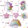 Unicorn Balloons Unicorn Birthday Party Decorations for Girls with Heart Star Rainbow Balloons Wedding Baby Shower Unicorn Party Supplies (Number 8)