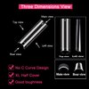XL No C Curve Square Nail Tips,SWETIDY 500pcs Clear Acrylic Tapered Square Shape Nail Tips Flattened Half Cover False French Nail Tips for Nail Salon and DIY Nail Art with Case