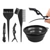 EMVANV 5 PCs Hair Dyeing Set,Hair Dye Coloring Kit Hair Bleach Kit Hair Coloring Tool with Folding Bowl Dyeing Brush Dyeing Comb and Hairpin(Black)