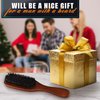 Boar Bristle Beard Brush for Men - LIBERHAUS Beard Straightener Brush Wood Beard Grooming Boar Bristle Hair Brush for Men's Grooming Brush - Mustache Brush for Men Long Handle Natural Bristle Brush