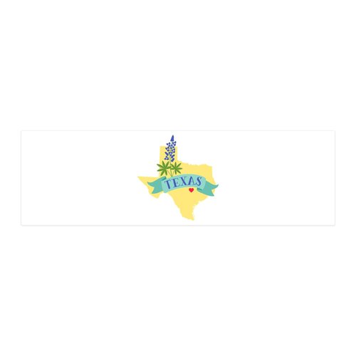 CafePress Texas State Outline Bluebonnet Flower Wall Decal 20x6 Wall Decal, Vinyl Wall Peel, Reusable Wall Cling