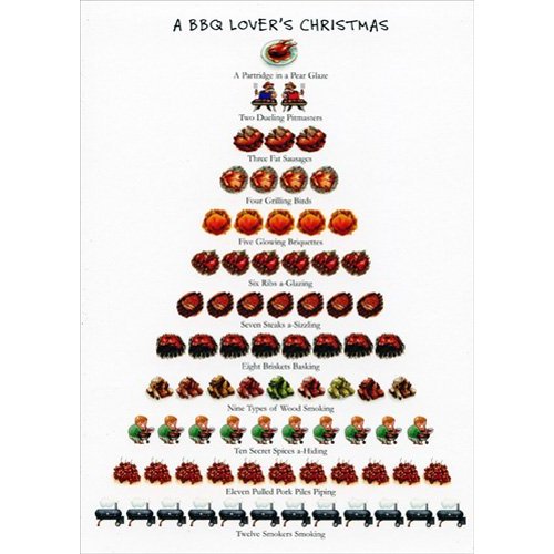 BBQ Lover's Christmas - Box of 15 Holiday Cards and Envelopes - 12 Days of Christmas Series