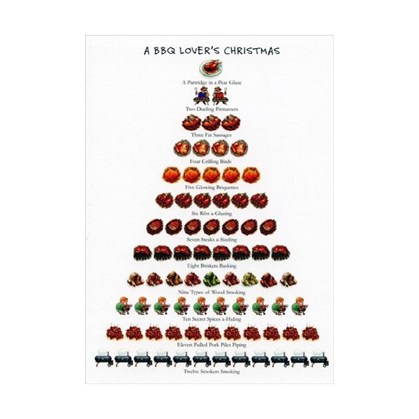 BBQ Lover's Christmas - Box of 15 Holiday Cards and Envelopes - 12 Days of Christmas Series