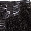 Kabadu 8pcs 120g/set Afro Kinky Curly Clip In Human Hair For Black Women Hair Extension 4B 4C Brazilian Virgin Human Hair Clip Ins for African American Natural Black Color(14inch)