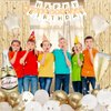 Gold Birthday Decorations for Women Girls,White Gold Happy Birthday Banner Confetti Balloons,Heart Star Balloons,Fringe Curtains,LED Light for Men Boys Birthday Anniversary Party Supplies Favors Decor
