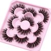 FANXITON Mink Lashes Fluffy 6D Volume False Eyelashes Fluffy Strip 15-18MM Fake Lashes 100% Handmade Lightweight 5 Pairs Pack Faux Mink Lashes (FD02)