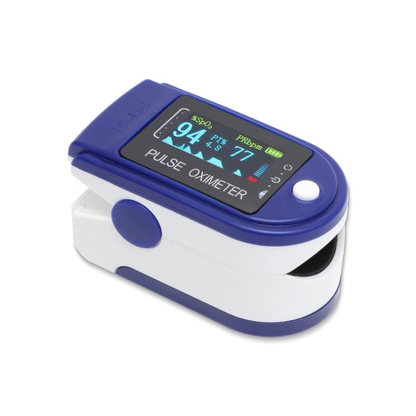OxiWizard Pulse Oximeter, Finger Pulse Oximeter and OLED Display, Pulse Oximeter Fingertip, Accurate Fast Sp02 Reading Oxygen Meter, Heart Rate Monitor for Adult Child with Lanyard and Batteries