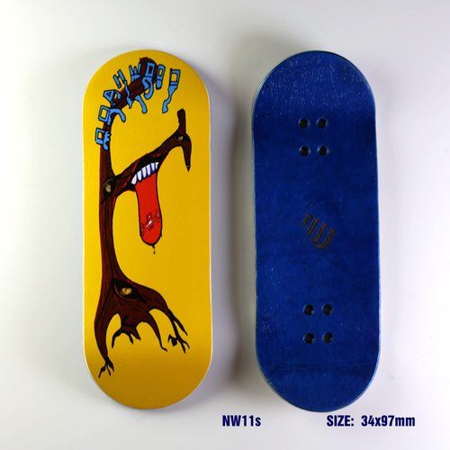 NOAHWOOD Fingerboards Deck (34.1x97mm 5-Layer Maple Wooden Handmade by NW11s Molds)+2 Pcs Grip Tape (Ghost Tree)