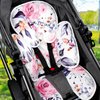 Baby Car Seat Head Support for Newborn,Pea Pod 2 in 1 Infant Car Seat Head Body Support for Girls Extra Soft Breathable Baby Car Seat Cushion Insert for Strollers, Swings, and Bouncers, Pink Floral