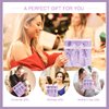 Gifts for Women, Birthday Gifts for Women Spa Gifts Baskets for Women Bubble Bath for Women Lavender Gifts for Mom Her Female Sister Mother Teacher Wine Tumbler Purple Gifts