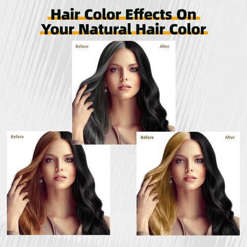 BELEZALIB Black Hair Dye Shampoo for Gray Hair Instant Hair Color Shampoo 3 in 1 for Women and Men, Herbal Ingredients 100% Grey Hair Coverage 500ML