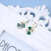 Sttiafay Boho Emerald Crystal Drop Earrings Green Rhinestone Flower Earrings Vintage Emerald Petal Earrings Green Cz Flower Earrings Jewelry for Women and Girls