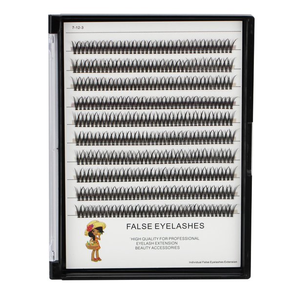 Bodermincer 400pcs 0.10mm Fish Tail Premade Volume Lash Fans Volume Lashes Knotted with Cluster Eyelashes Mink Individual Eyelashes Extensions (12mm)
