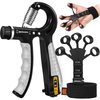 Grip Strength Trainer, Hand Grip Strengthener, Forearm Strengthener, Hand Exerciser and Finger Strengthener for Muscle Building