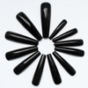 AddFavor XXXL Extra Long Press on Nails Coffin Glossy Black Fake Nails Full Cover Acrylic False Nails 12 Sizes 120pcs Nail Tips for Women Fingernails Manicure Design
